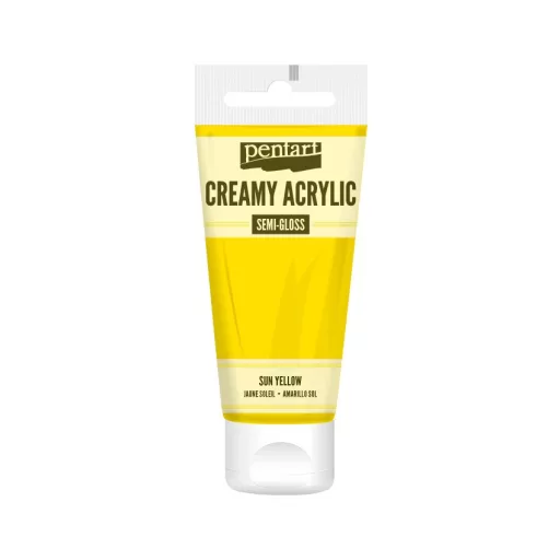 Pentart krémes akrilfesték, selyemfényű 60ml  - Napsárga 27923 – kreatív festéshez