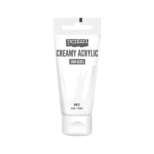 Pentart krémes akrilfesték, selyemfényű 60ml  - Fehér 27942 – kreatív festéshez
