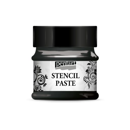 Pentart stencilező paszta 50ml  - Metál fekete gyémánt 29409 – kreatív festéshez