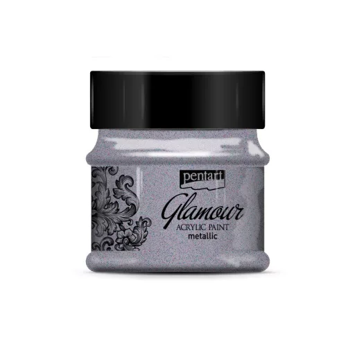 Pentart metál akrilfesték Glamour 50ml  - Óezüst 29397 – kreatív festéshez