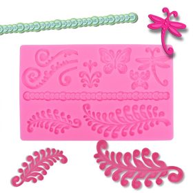   Szilikon öntőforma - indák és lepkék 20*12,5*0,8cm 27552