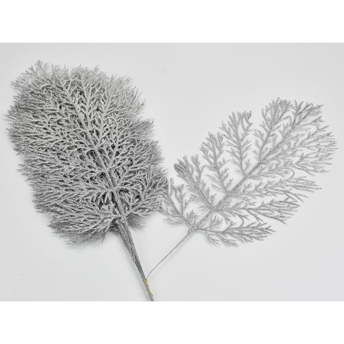 +Ezüst csillámos thuja ág 1db 7813EZ 
