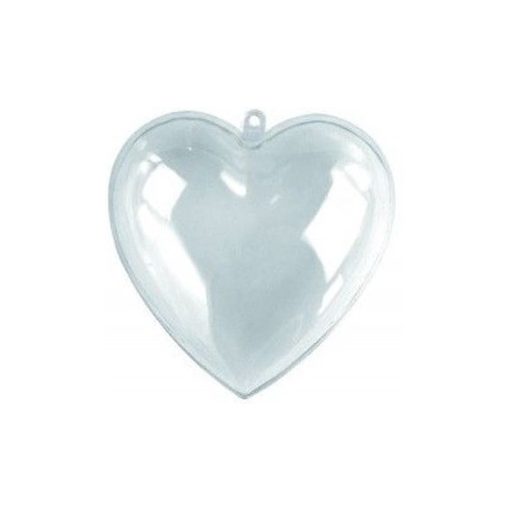 Átlátszó műanyag / akril szív, 2 részes 8cm 671279