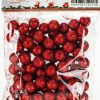 Polisztirol golyó 1cm, kb.50db,csillámos - PIROS 7909D