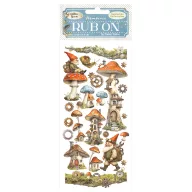   DFLRB150 - Rub-on cm 10,16x21,6 - Hidden Grove mushroom house
