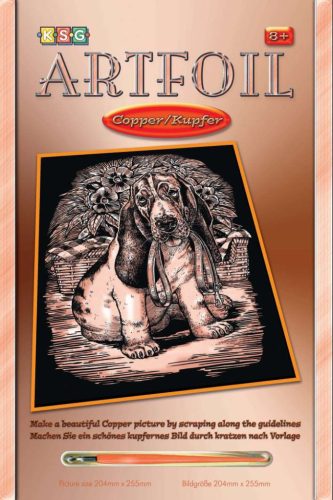 Képkarcoló karctűvel - 20*25cm, réz - Basset Hound 8270612