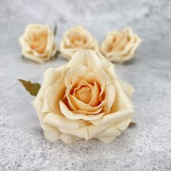   Selyemvirágfej - Rózsa, krém barack 7,5*5cm, 4/cs 8283KRBAR