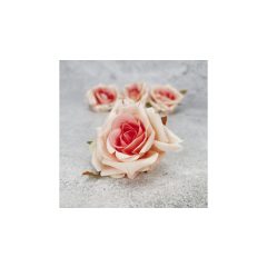   Selyemvirágfej - Rózsa, krém rózsaszín 7,5*5cm, 4/cs 8283krrsz