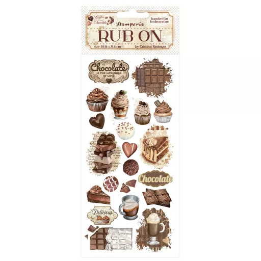 DFLRB194 - Rub-on cm 10,16x21,6 - Coffee and Chocolate vintage sweet moments