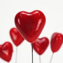 Pick, betűzhető - Piros szívek 2*4*10cm 5/cs 8593