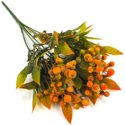 Selyemvirág csokor - Sokbogyós, narancs 8689NAR