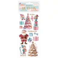   DFLRB173 - Rub-on cm 10,16x21,6 - Candy Christmas Santa Claus