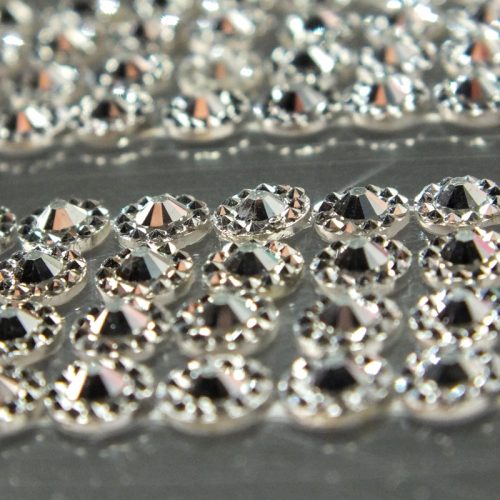 Öntapadós strasszok 5mm, 12*30cm füzéren - ezüst 8724EZ