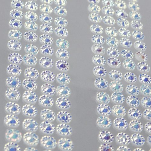 Öntapadós strasszok 5mm, 12*30cm füzéren - fehér 8724FEH
