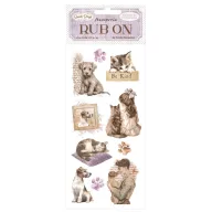 DFLRB203 - Rub-on cm 10,16x21,6 - Quiet Days dogs and cats