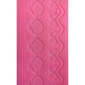   Szilikon öntőforma - Sorminta, rózsa és csipke 33,5*10,5*0,4 cm 35162