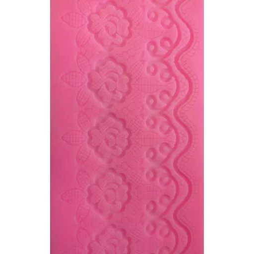 Szilikon öntőforma - Sorminta, rózsa és csipke 33,5*10,5*0,4 cm 35162 – kreatív hobby projektekhez
