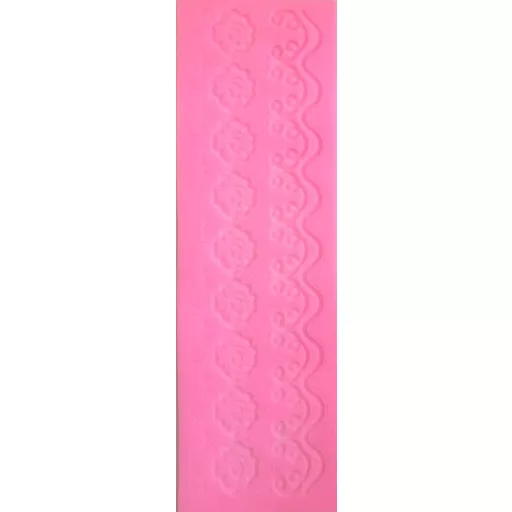 Szilikon öntőforma - Sorminta, rózsa és csipke 33,5*10,5*0,4 cm 35162 – kreatív hobby projektekhez