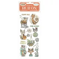 DFLRB197 - Rub-on cm 10,16x21,6 - Furry Friends cat