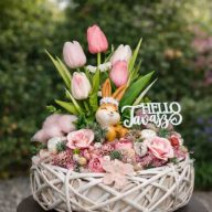 Tavaszi dekoráció - Nyuszis Asztaldísz - Csináld Magad Csomag – DIY projektekhez