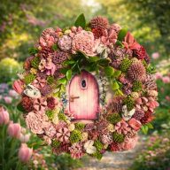 Tavaszi dekoráció - Tavaszi Virágkapu Ajtódísz - Csináld Magad Csomag – DIY projektekhez