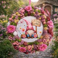 Tavaszi Dekoráció - Mesebeli Manós Ajtódísz – Csináld Magad Csomag – DIY projektekhez