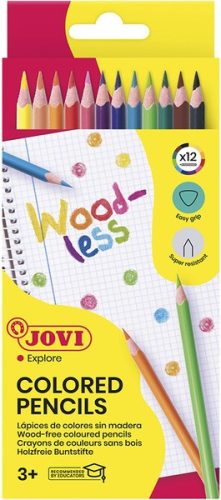 Színes ceruza készlet 12db-os JOVI, háromszög, famentes F34125K12