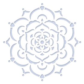 Stencil / Sablon HDS25-013, 25*25cm - Mandala virág 