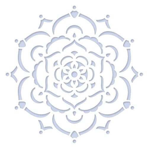 Stencil / Sablon HDS25-013, 25*25cm - Mandala virág 