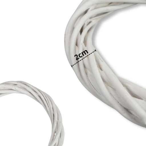 Vessző koszorú fehér 15cm – ajtódíszhez, koszorúalapnak