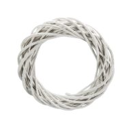 Vessző koszorú fehér 25cm – ajtódíszhez, koszorúalapnak