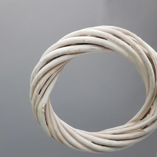 Vessző koszorú fehér 10cm – koszorúkészítéshez – Koszorú alapok, asztal- és ajtódísz kellékek