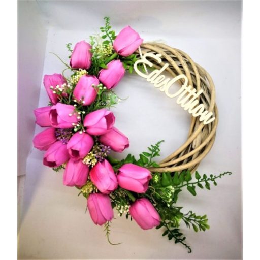 Vessző koszorú natúr 15cm – ajtódíszhez, koszorúalapnak