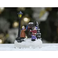 Karácsonyi jelenet led világítással - postaládás 1db – karácsonyi dekorációhoz