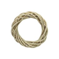 Vessző koszorú krém 20cm – ajtódíszhez, koszorúalapnak