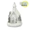 Fehér-ezüst világítós templom kicsi 1db – karácsonyi dekorációhoz