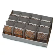 Világítós mézeskalács házikó 12db/dob – karácsonyi dekorációhoz