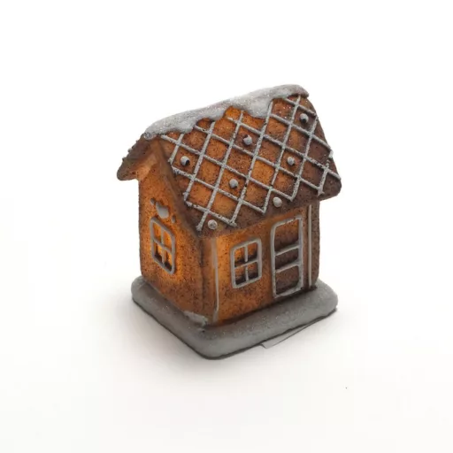 Világítós mézeskalács házikó 12db/dob – karácsonyi dekorációhoz