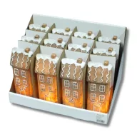 Világítós emeletes mézeskalács ház 12db/doboz - OKOSÁR! – karácsonyi dekorációhoz