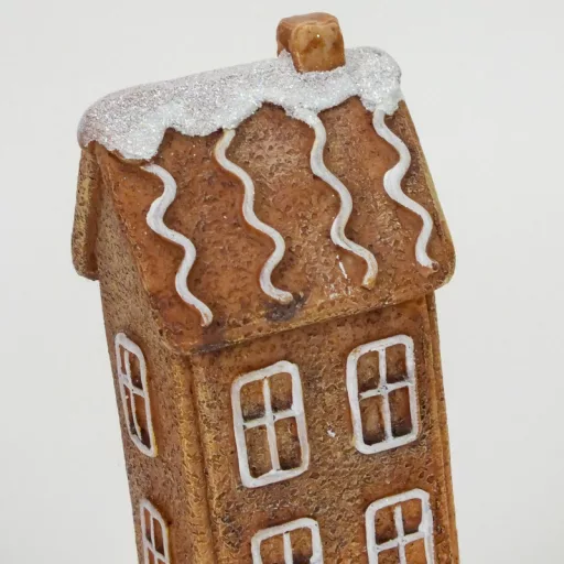 Világítós emeletes mézeskalács ház 1db – karácsonyi dekorációhoz