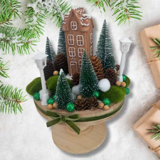 Világítós emeletes mézeskalács ház 12db/doboz - OKOSÁR! – karácsonyi dekorációhoz #OKOS