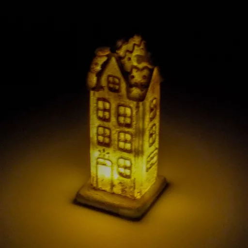 Világítós emeletes mézeskalács ház 12db/doboz - OKOSÁR! – karácsonyi dekorációhoz #OKOS