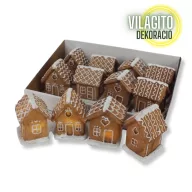 Világítós mézeskalács házikók 4féle 12db/dob  - OKOS ÁR! – karácsonyi dekorációhoz