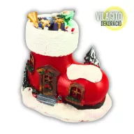 Világítós karácsonyi csizma ház - LED-es téli dekoráció – karácsonyi dekorációhoz