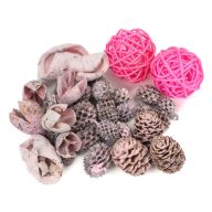 Rózsaszín vesszőgömbös terméscsomag – koszorúhoz, természetes dekorációhoz