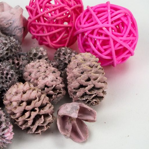 Rózsaszín vesszőgömbös terméscsomag – koszorúhoz, természetes dekorációhoz