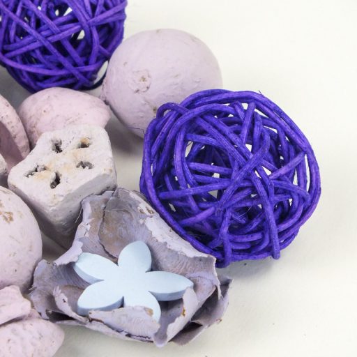 Lila vesszőgömbös terméscsomag – koszorúhoz, természetes dekorációhoz