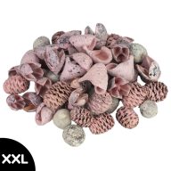 Extra terméscsomag - rózsaszín – koszorúhoz, természetes dekorációhoz