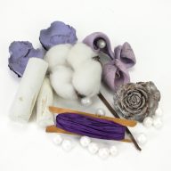 Mesevidék terméscsomag - hamvas lila – koszorúhoz, természetes dekorációhoz