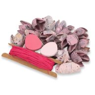 Kikelet terméscsomag raffiával - Rózsaszín – húsvéti dekorációhoz